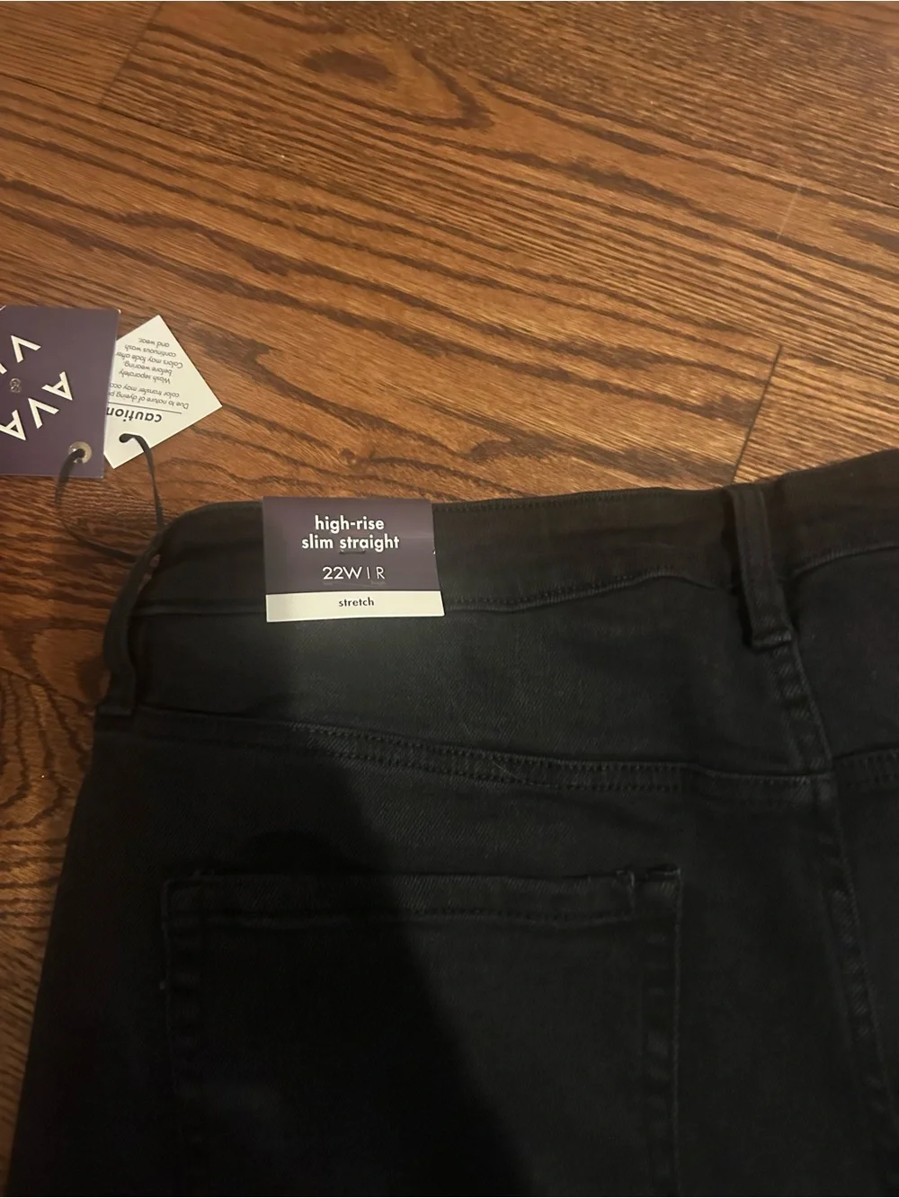 Ava & Viv High-Rise Slim Straight Jeans in Black - Picture 1 of 6